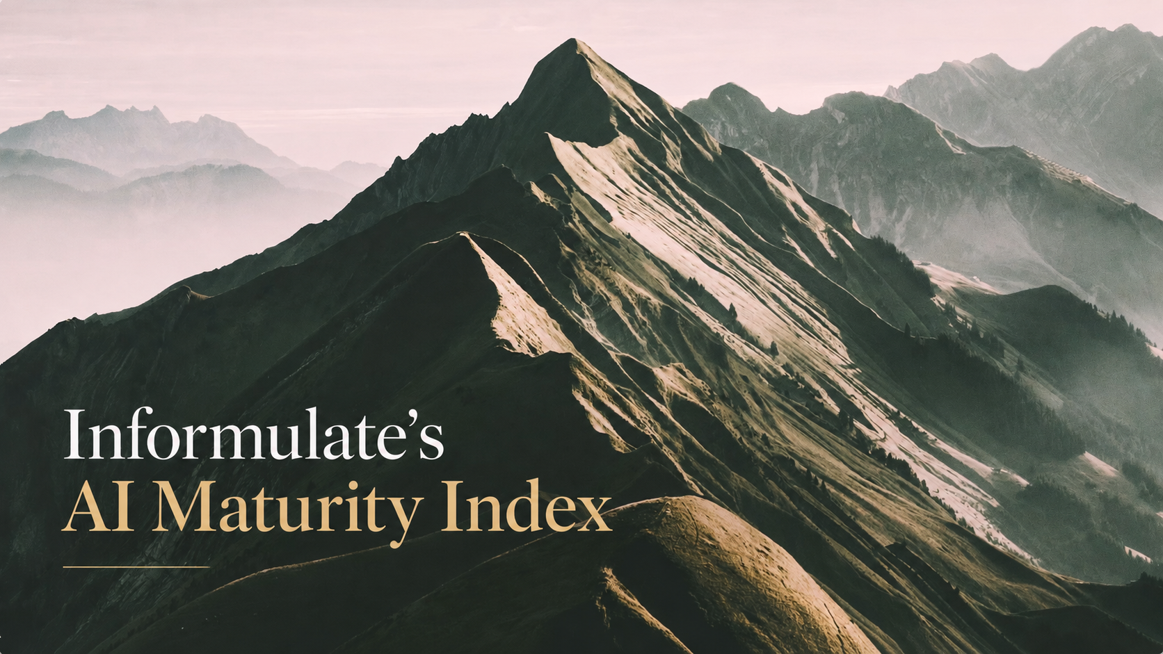 Informulate's AI Maturity Index against a mountain landscape